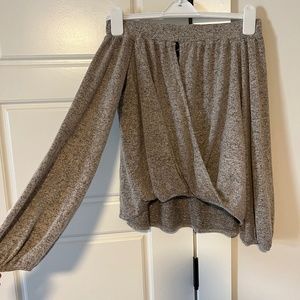 Soft Grey Off the Shoulder Top Size XS